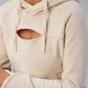 Gymshark Cropped Raw Edge Hoodie-Sand Marl
